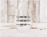 Custom Stemless Wine Glass (1 side only)